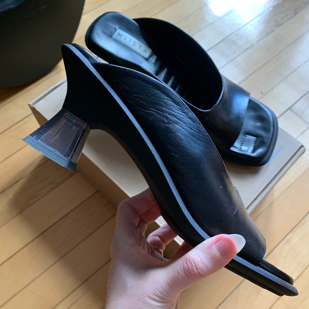 Miista black leather mule - Janaina
